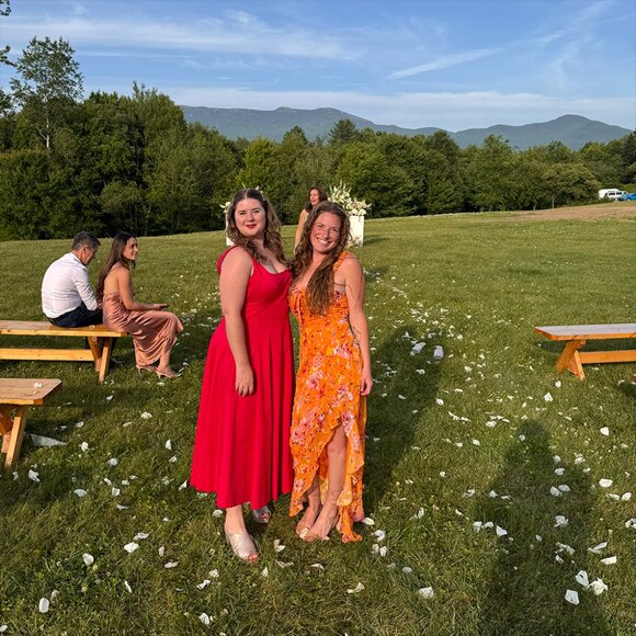 Staud Wells Corset Paneled Cotton Dress in Cherry Red - Picture 3 of 8